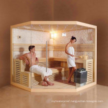 Fashion Diamond Shaped 2 People Indoor Dry Wood Sauna Room